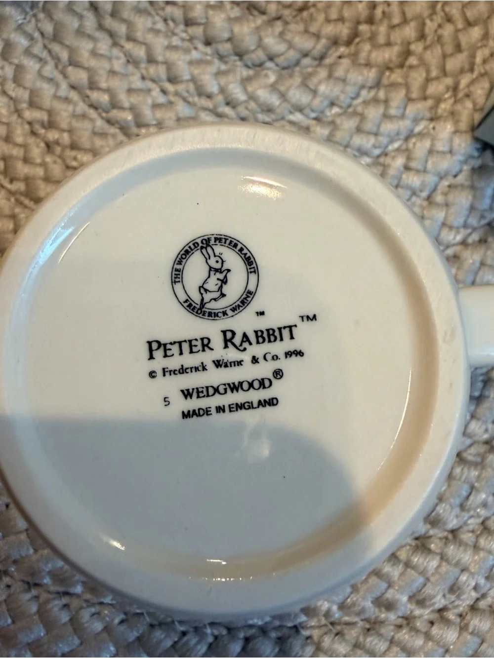Wedgwood Cream and Blue Peter Rabbit Mug - Wedgwood